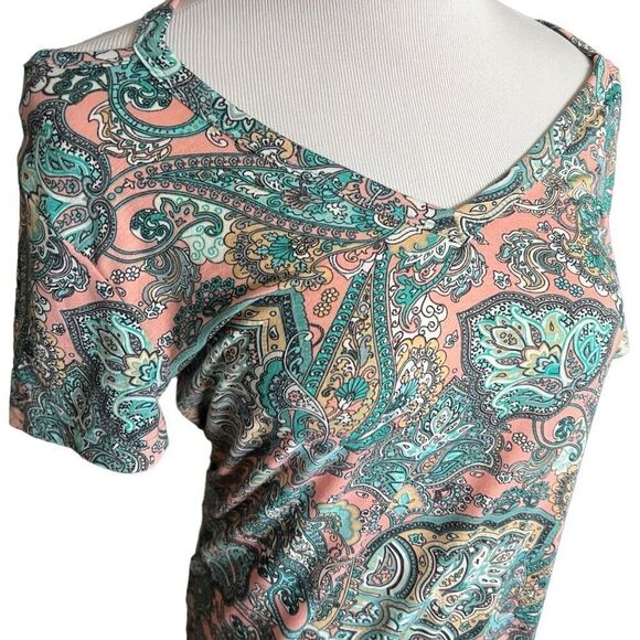 NWT Womens Wekili Paisley Print Knot Front Statement Dress - Sz M - Picture 3 of 3